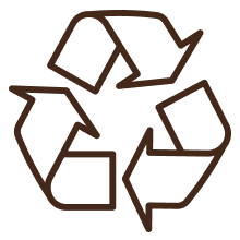 Recyclebaar – icoon met recyclingpijlen, staat voor circulaire economie en milieubewuste keuzes